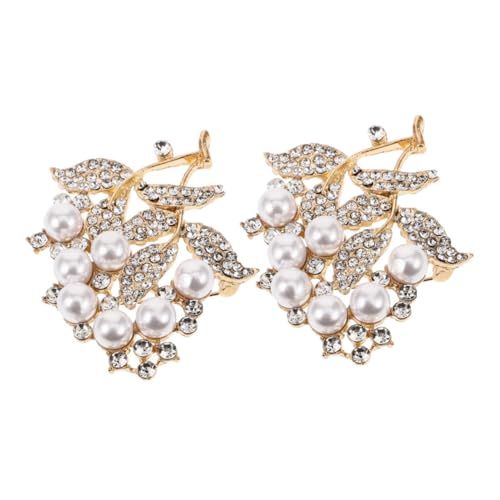 2 Stück Blumenbrosche mit Imitationsperlen Eleganter Anstecker für Damen Vielseitiges Bekleidungszubehör für Schals Hüte Brosche von Beaupretty