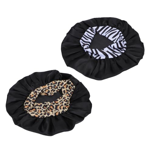 2 Stück Breitrandige aus Elastischem Satin für Damen Haarschutz Wiederverwendbar und Langlebig für Lockenpflege und Täglichen Gebrauch Schwarz Zebra von Beaupretty