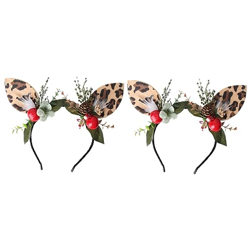 Beaupretty 2 Stk Party-ohr-stirnbänder Haarreifen Für Mädchen Weihnachtshaarband Haarschmuck Für Weihnachten Kopfbügel Weihnachtsgeweih Stirnband Geweih Haarband Kind Ohrringe Kleidung von Beaupretty