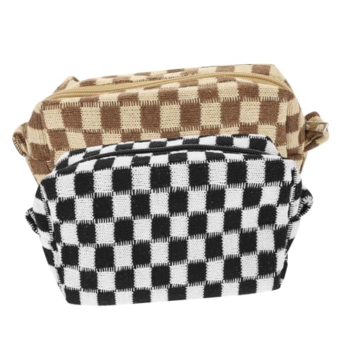 2 Stück Karierte Schminktaschen mit Reißverschluss Kosmetiktaschen für Reisen und Tägliche Aufbewahrung Organizer für Toilettenartikel und Schreibwaren 2 Stück Karierte Schminktaschen mit Reißverschluss Kosmetiktaschen für Reisen und Tägliche Aufbewahrung Organizer für Toilettenartikel und Schreibwaren von Beaupretty