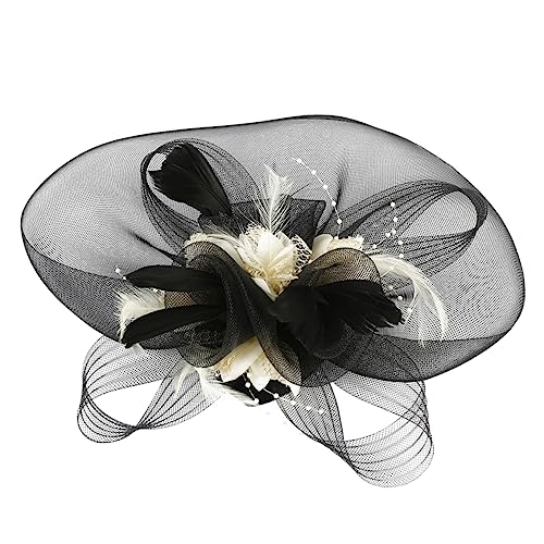 Beaupretty 2 Stk Partyblume Derby-cap Für Damen Kopfbedeckung Für Damen Hochzeit Haarspange Vintage-party -mesh-haarspange Haarschmuck Anmut Gittergewebe Blütenkopf Fräulein von Beaupretty