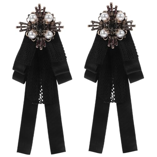 2 Stück Vintage Barock Perlen Brosche für Damen Schleifen Anstecknadel für Hochzeiten Partys Besondere Anlässe mit Filigranem Design Raffinierten Details von Beaupretty