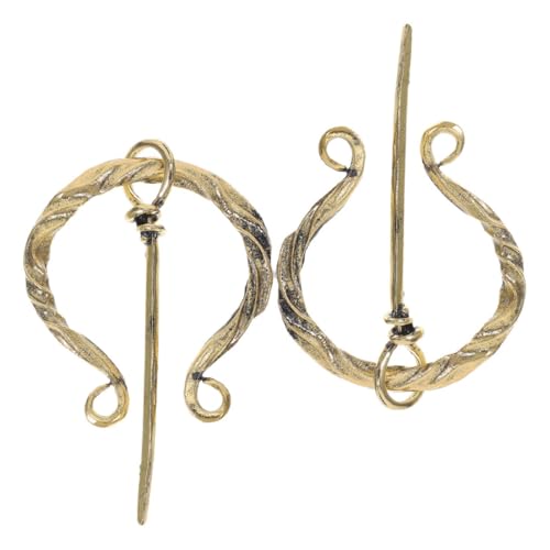 2 Stücke Mittelalterliche Viking Broschen Anstecknadel für Damen Geometrische Penannular Brosche für Schals Kleidung Nordic Accessoire für Outfits Taschen von Beaupretty