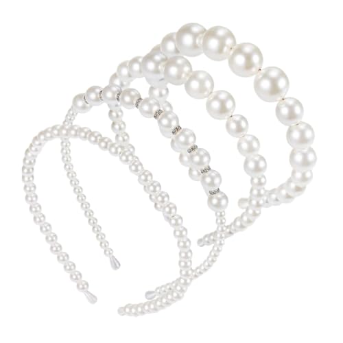 Beaupretty 20 Stk Perlen Stirnband Set Perlenstirnbänder Für Mädchen Stirnband Für Frauen Perlenstirnbänder Für Frauen U- Frauen Kopfschmuck Handbuch Weiß Imitationsperlen Braut Schal von Beaupretty