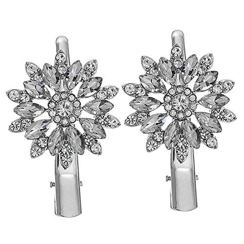 2Stücke Haarklammern mit Strasssteinen Teiliges Kristallblumen Design Eleganter Entenschnabel Clip für Damen für Hochzeiten und Besondere Anlässe Glänzend und Kreativ von Beaupretty