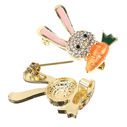 Beaupretty 2 Stücke Kaninchen Brosche für Damen Cartoon Pin Metall Anstecknadel für Kleidung Schals und Hüte Süße Hasen Broschen Dekoration von Beaupretty