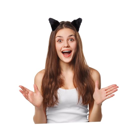 2Stücke Katzenohren Haarclip Teiliges Handgefertigtes Haaraccessoire Hochwertigem Material für Cosplay Halloween Partys Stilvoller Kopfschmuck für Kreative Looks von Beaupretty