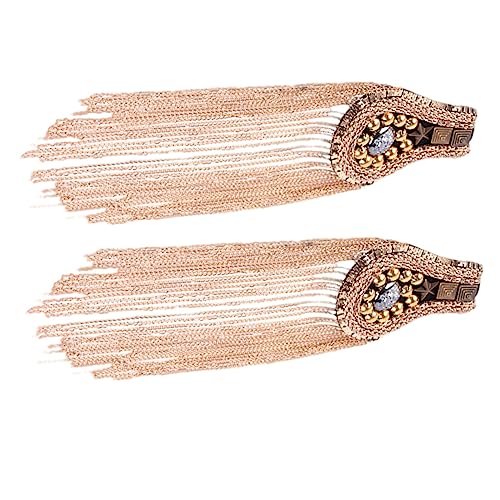 2Stücke Quaste Schulterklappen für Anzüge Schulterdekoration mit Fransen für Hüte Schuhe Goldfarbe für Herbst Winter Outfits von Beaupretty