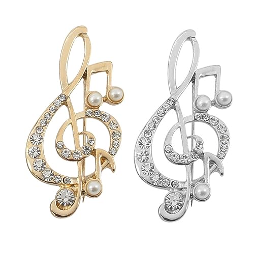 2Stücke Symbol Brosche Pin Anstecknadel für Frauen Schicke Musikliebhaber Schmuck Design von Beaupretty