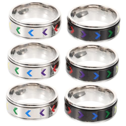3 Sätze Regenbogen Edelstahlring Für Lgbt Lesbenring Dekorativer Für Frauen Modischer Schmuck Für Besondere Anlässe Partys 2 Stück * 3 von Beaupretty