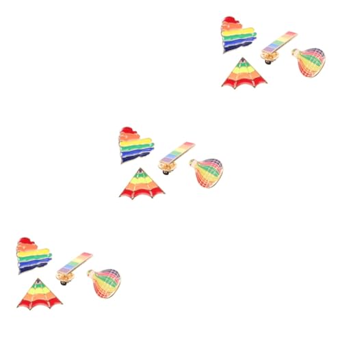 3 Sätze Teiliges Regenbogen Broschen Für Kleidung Niedliche Anstecker Für Rucksäcke Hüte Outfits Hochwertige Legierungs Pins Herz Drachen Heißluftballon Für Besondere 4 Stück * 3 von Beaupretty