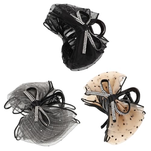 3 Stück Haarklammer mit Schleife Haarclips für Damen Rutschfest Robust für Besondere Anlässe von Beaupretty