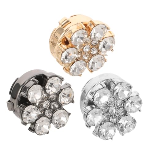 3 Stück Manschettenknöpfe Mit Blumenmuster Hemdknopfbox Kleiderclips Schalringclip Deckenbrosche Broschen Für Frauen Manschettenknöpfe Mit Blumenmuster Knopfclip von Beaupretty
