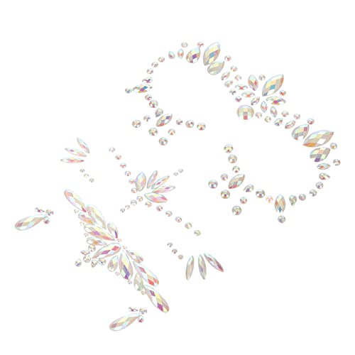 3Blätter Glow in The Dark Gesicht Edelsteine Tattoos Rhinestone Aufkleber für Halloween Karneval Kostümparty und Cosplay Einzigartige Gesicht Schmuck für Make Up von Beaupretty