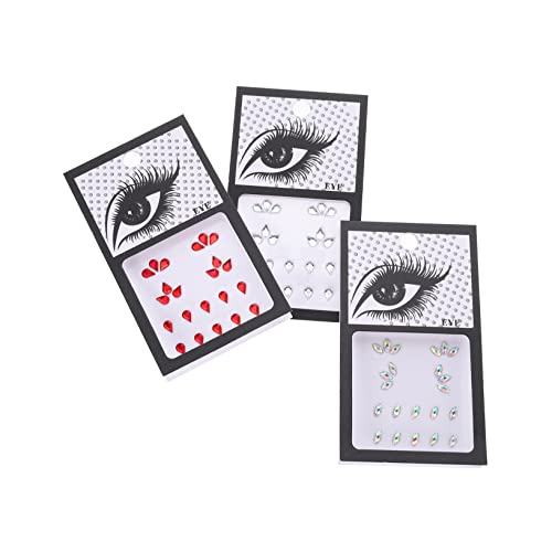 Beaupretty Edelsteine für Gesicht und Augen 3 Satz Gesichtsjuwelen Selbstklebende Aufkleber für Make Up für Halloween und Partys Dekorative Strasssteine von Beaupretty