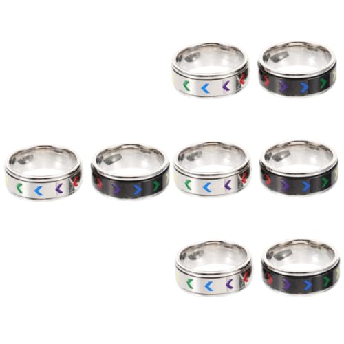 4 Sätze Regenbogenring Drehbare Lgbt Ringe Für Lesben Homosexuelle Modischer Schmuck Für Besondere Anlässe Hochwertigem Material Gefertigt 2 Stück * 4 von Beaupretty