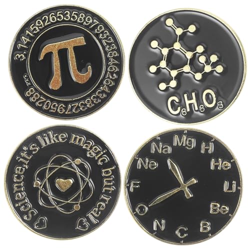 4 Sätze Teiliges Schwarze Broschen Für Kleidung Kreative Enamel Anstecknadeln Mit Wissenschafts Mathematik Symbolen Für Rucksäcke Bekleidung 4 Stück * 4 von Beaupretty