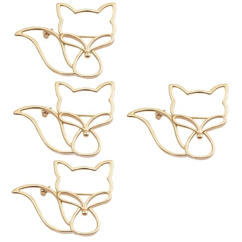 4 Stück Fox Brosche Anstecknadel für Kleidung Dekorative Metall Brosche für Hüte Schals Jacken Hochwertige für von Beaupretty