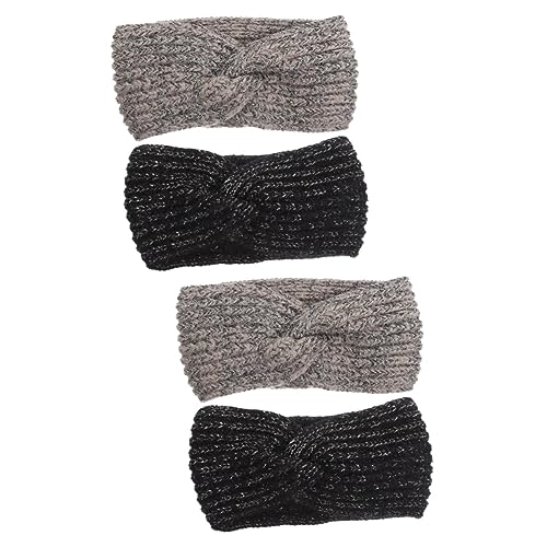 Beaupretty 4 Stück Winter Stirnband Stirnbänder Für Frauen Haarschmuck Für Mädchen Haarstirnbänder Vorgebundenes Kopftuch Für Damen Verzierungen Zum Basteln Acryl Sport Häkeln Fräulein von Beaupretty