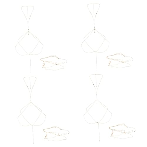 4 Stück Körperkette für Damen Goldene Bikini Kette für Partys Rave Events Leicht Vielseitig Kombinierbar für Einen Charmanten Auftritt von Beaupretty