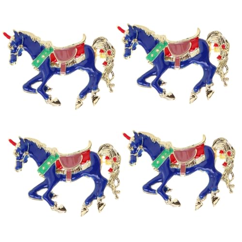 4 Stück Pferdebrosche Emaille Anstecknadel für Kleidung Taschen Schals Kreative Langlebige Deko Brosche im Einzigartigen Pferde Design für Männer Frauen von Beaupretty