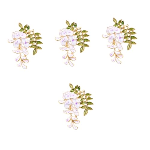 4 Stück Pflanzenbrosche Legierung Blütenbrosche Modisches Accessoire für Kleidung Vielseitige Brosche für Jacken Taschen Schals Langlebig Leicht zu Handhaben von Beaupretty
