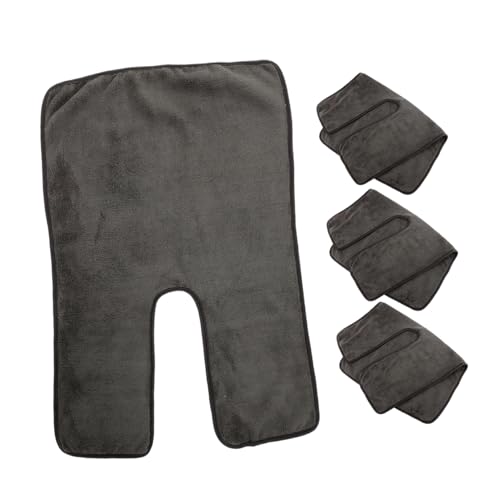 4 Stück Teiliges Förmige Gesichts Handtücher aus Korallenfleece Weiche Geteilte Handtücher für Gesichtsbehandlungen Massagen und Beauty Salons Dunkelgrau von Beaupretty