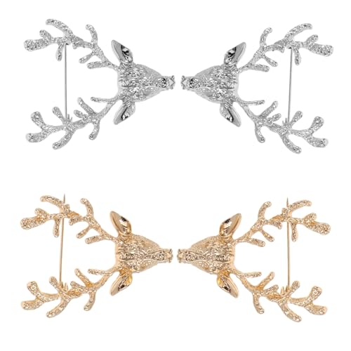 4Stücke Teiliges Elchkopf Brosche Metall Anstecknadel für Frauen für Schal Hut oder Kleidung Jubiläumsgeschenke Minimalistisches Design von Beaupretty