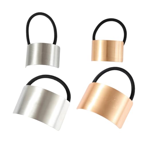 Beaupretty 4stücke Haargummi Aus Legierung Stretch-haarring Für Frauen Und Mädchen Pferdeschwanzhalter Haarseil Mit Glatter Oberfläche Silber Klein Pro Muster von Beaupretty