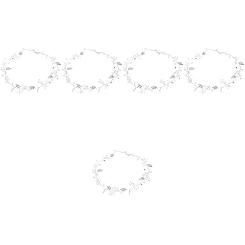 Beaupretty 5st Brautblatt-stirnband Haarschmuck Damen Stirnbänder Blumen Für Haare Goldene Haaraccessoires Haarbänder Stirnband Perlenkopfschmuck Fräulein Weiche Kette Hochzeit Legierung von Beaupretty