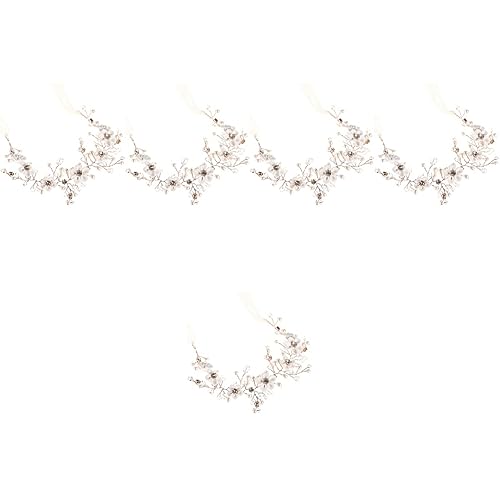 Beaupretty 5st Braut Stirnband Perlenaccessoires Für Damen Strass-stirnbänder Für Frauen Stirnbänder Mit Perlen Modische Stirnbänder Für Damen Haarschmuck Fräulein Haarring Polymer-ton Anmut von Beaupretty