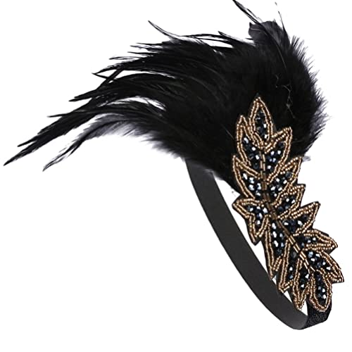 Beaupretty 5st Hochzeits-feder-stirnband Flapper-accessoires Für Frauen Brautkopfschmuck Für Die Hochzeit 1920 Kopfbedeckungen Kristall Fräulein Europäisch Und Amerikanisch Gatsby von Beaupretty