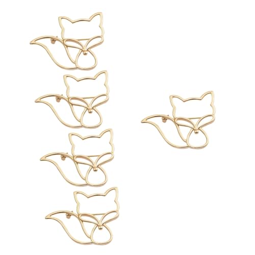 5 Stück Hollow Fox Brosche Metall Dekorative Anstecknadel für Kleidung Schals Anzüge Ästhetische Brosche für Einzigartiges Design für Stilvolle von Beaupretty