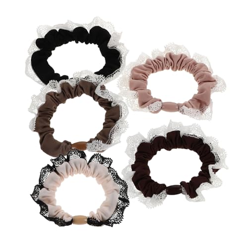 5 Stück Pferdeschwanzhalter Hochelastische Haargummis Aus Spitze Pferdeschwanzhalter Haargummis Seile Weicher Stoff Haarschmuck Für Frauen Und Mädchen von Beaupretty