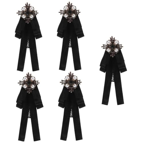 5 Stück Vintage Imitation Pearl Lace Bowknot Brooch für Damen Anstecknadel für Kleidung Hüte Kleider Anzüge für Partys Formelle Anlässe von Beaupretty