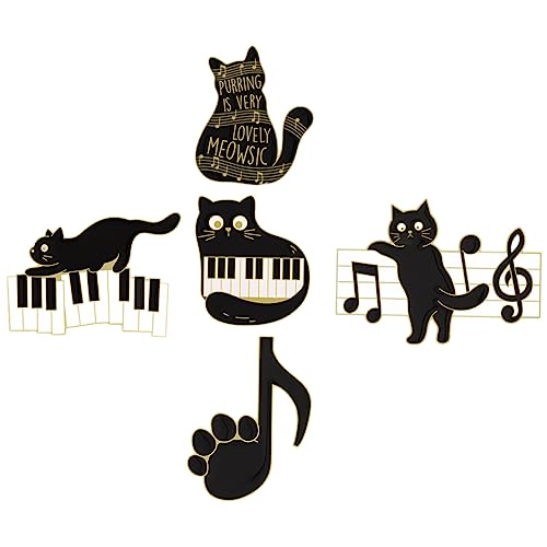 Beaupretty Katzen Brosche Pin 5 Stücke Kreative Tiernadel Legierung Niedliche Anstecknadel für Kleidung Rucksack Accessoires Modisches Katzenmotiv für Halloween Dekoration von Beaupretty