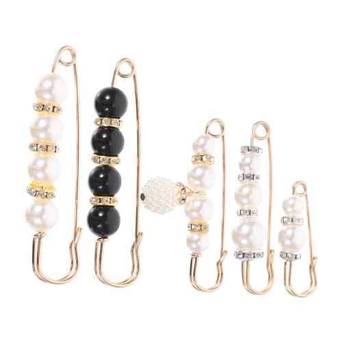 5Stücke Teiliges Perlen Brosche Sicherheitsnadeln für Frauen Stilvolle Pullover Clips Schal Pins Modeaccessoires Partys von Beaupretty