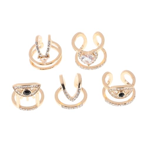 Beaupretty 5stücke Fingernagelringe Mit Strasssteinen Verstellbarer Nagelschmuck Nagelzubehör Für Fingerspitzen Modeschmuck Für Partys Und Alltag von Beaupretty