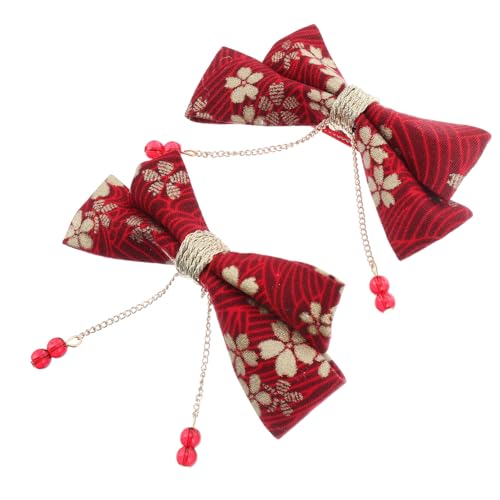 Beaupretty 6 Stk Schleife Haarnadel chinesische haarspangen japanische Haaraccessoires Kimono haarschmuck Bowknot-Haarspangen Haarspange für Kinder Kostüm Krawatte Pferdeschwanz Braut Stoff von Beaupretty