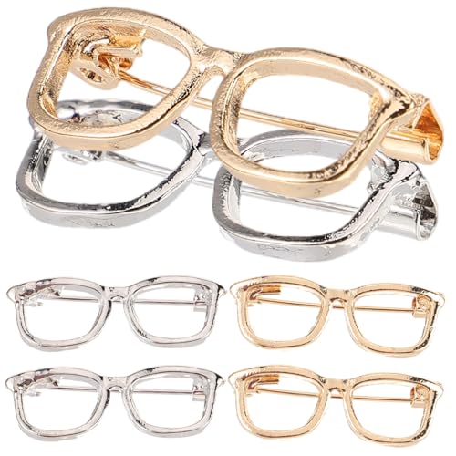 6Stücke Kreative Broschen im Brillen Design für Damen Eleganter Anstecker für Kleidung Schmuckpin mit Einzigartigem für Partys Besondere von Beaupretty