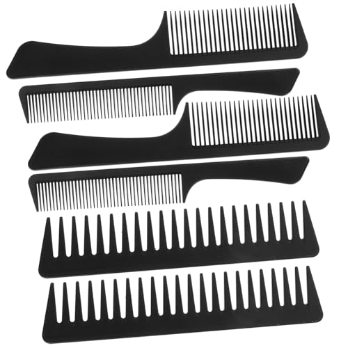6Stücke Teiliges Haarkamm aus Kohlefaser Antistatische Friseur Haarschneidekämme Langlebig und Leicht zum Entwirren und Stylen für Herren und Damen von Beaupretty