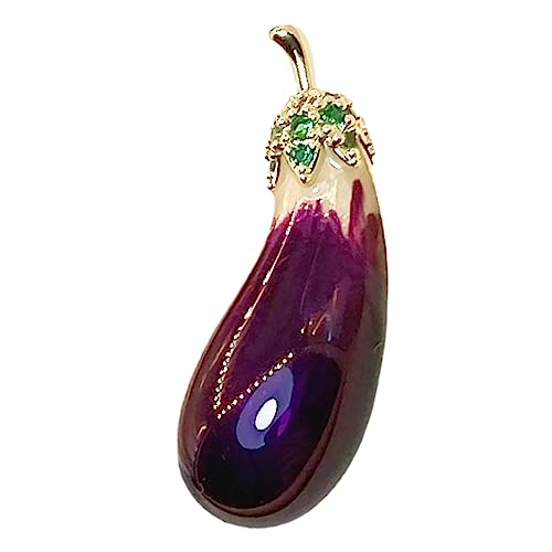 Auberginen Brosche Modisches Kostüm Accessoire für Jacken T Shirts Cheongsams Eleganter Pin zur Vermeidung von Blicken Perfektes für Frauen von Beaupretty