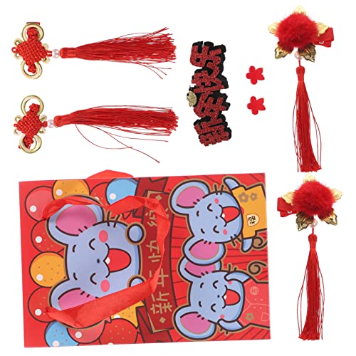 Beaupretty 1 Schachtel Haarspangen Für Das Neue Jahr Der Kinder Chinesische Kostüm Haarnadel Geschenk Zum Frühlingsfest Haarschmuck Im Chinesischen Stil Für Kinder Clip Quaste Baby Stoff von Beaupretty