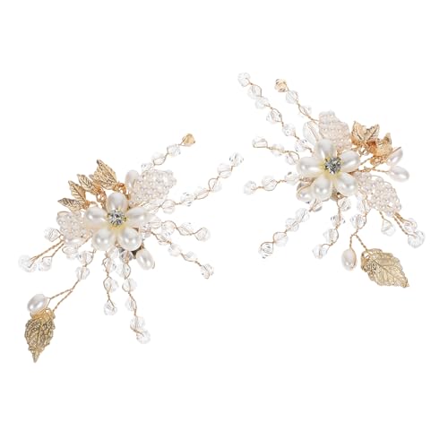 Beaupretty 1 Paar Brautschuhe Hochzeit Schuhe Zubehör Hochzeitsaccessoires Damen Hochzeitsdekoration Schuhe Brautmode Zubehör Schuhschmuck-Clips Schuhclips Charm Strass Legierung Golden von Beaupretty