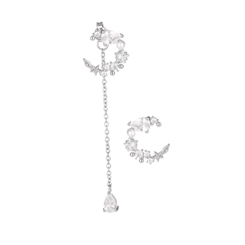 Beaupretty 1 Paar Damen Ohrringe Perlen und Mond Asymmetrische Hängende Ohrstecker Eleganter Schmuck für Kombinierbar mit Outfits Beaupretty 1 Paar Damen Ohrringe Perlen und Mond Asymmetrische Hängende Ohrstecker Eleganter Schmuck für Kombinierbar mit Outfits von Beaupretty