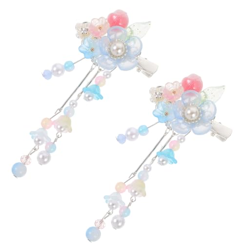 Beaupretty Haarschmuck Für Die Braut 1 Paar Flower Quaste Step Shake Temperament-haarspange Braut Haarspange Vintage Haarnadeln Mit Quasten Chinesische Blumen-haarspange Feder Hanfu Mädchen von Beaupretty