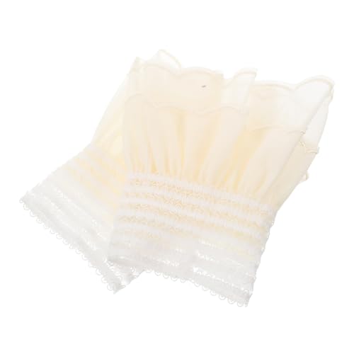 Beaupretty 1 Paar Gerüschte Fake-ärmel Falsche Manschetten Abnehmbare Ärmel Für Brautkleider Falsche Ärmel Manschettenärmel Vielseitige Gefälschte Ärmel Rüschenarmärmel Baumwolle Weiß von Beaupretty