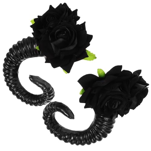 Beaupretty 1 Paar Gothic Sheep Horn Kopfschmuck Haarklammern Aus Schafshorn Cosplay Haarspangen Aus Schafshorn Haarspange Aus Schafshorn Hörner Bobby Hornblumenclip Schwarz Plastik von Beaupretty