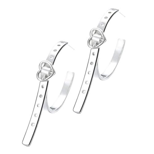Beaupretty 1 Paar Hübsche Hip Hop Disco Ohrringe im Retro Stil mit Herz Gürtel Schließe Eardrop für Damen Hochwertigem für Partys und Tänze Ohrschmuck von Beaupretty