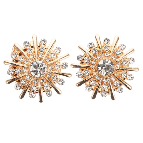 Beaupretty 1 Paar Manschettenknöpfe Perlmuttknopfbezüge Knopfabdeckungen zum Aufstecken Strass-Accessoires für Frauen Knopfabdeckungen für Hemdsärmel Ärmelknopfabdeckungen Legierung Golden von Beaupretty